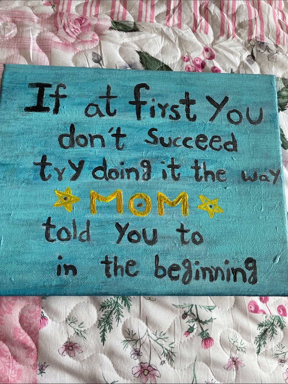 Turquoise Inspirational 'Mom' Wall Art Canvas